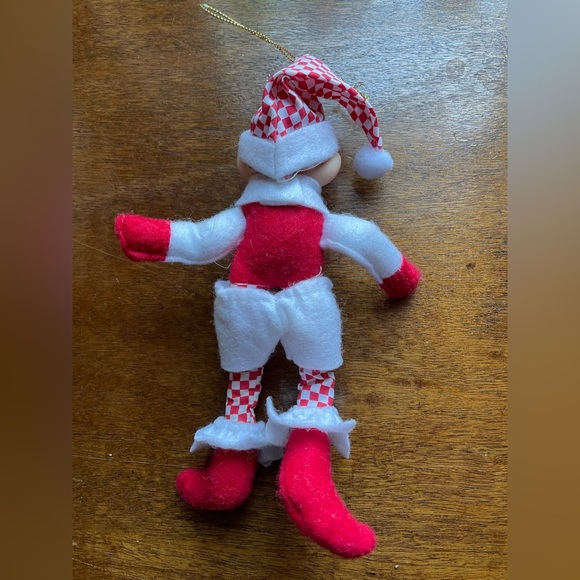 Elf Rubber Face Kneehugger Posable Boy Christmas Doll 8" - Picture 4 of 5